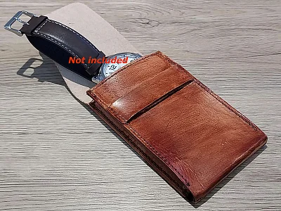 (image for) Genuine Leather Watch Pouch for 1 Wristwatch Brown (2)