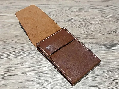 (image for) Genuine Leather Watch Pouch for 1 Wristwatch Dark Brown (1)