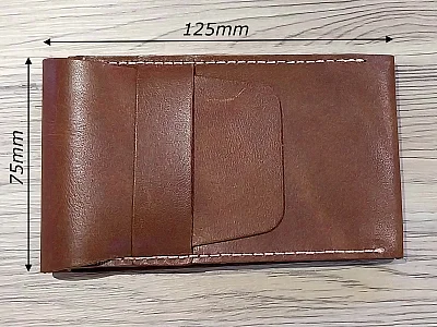 (image for) Genuine Leather Watch Pouch for 1 Wristwatch Dark Brown (4)