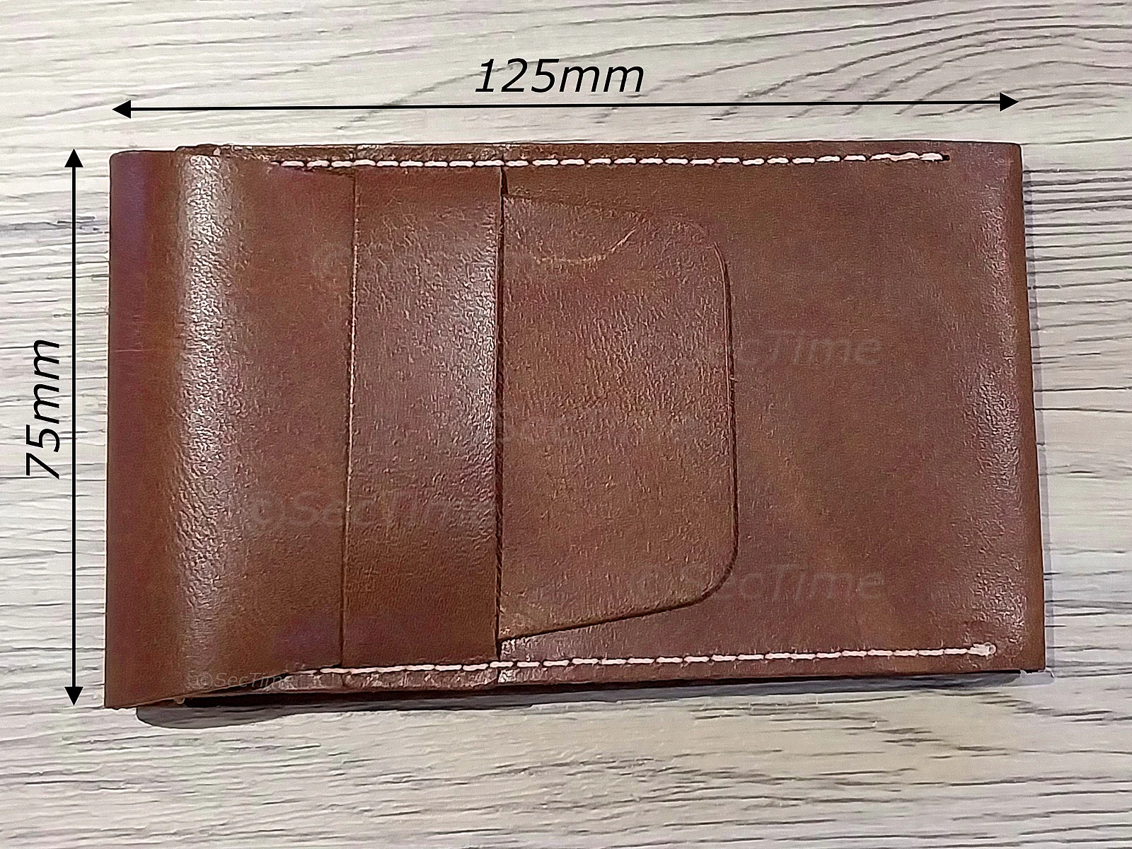 (image for) Genuine Leather Watch Pouch for 1 Wristwatch Dark Brown (4)