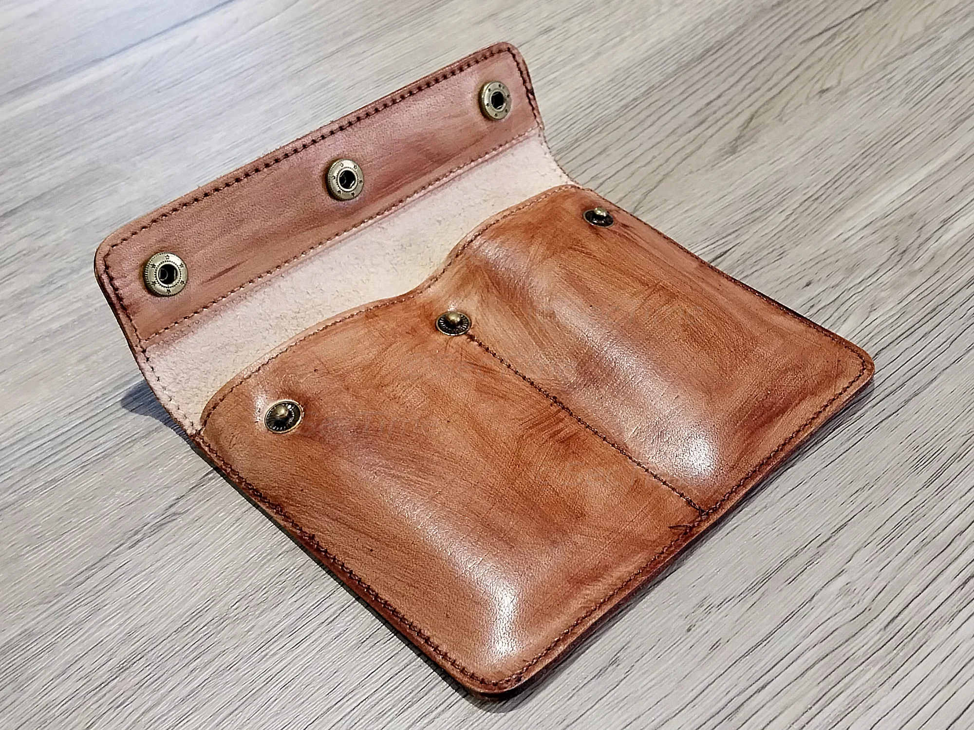 (image for) Genuine Leather Watch Pouch for 2 Wristwatches Brown (1)