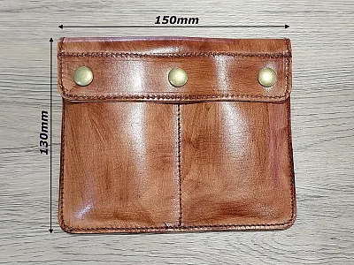 (image for) Genuine Leather Watch Pouch for 2 Wristwatches Brown (4)