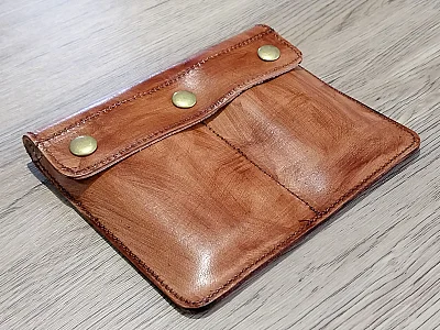 (image for) Genuine Leather Watch Pouch for 2 Wristwatches Brown