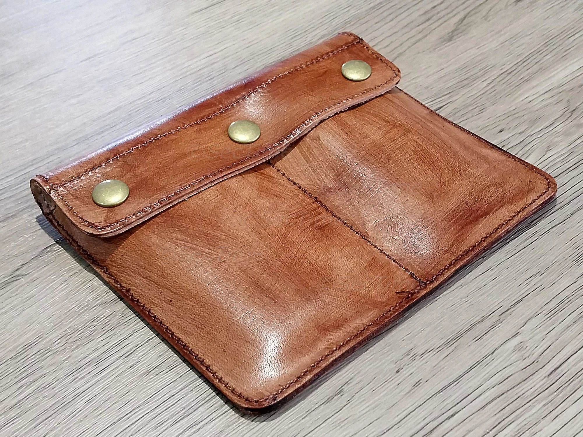 (image for) Genuine Leather Watch Pouch for 2 Wristwatches Brown