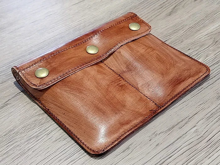 (image for) Genuine Leather Watch Pouch for 2 Wristwatches Brown