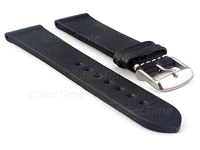 (image for) Genuine Leather Watch Strap Band Prague Black 22mm