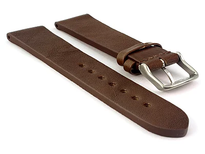 (image for) Genuine Leather Watch Strap Band Prague Dark Brown 18mm (1)