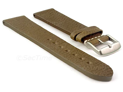 (image for) Genuine Leather Watch Strap Band Prague Coyote Brown 20mm