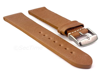 (image for) Genuine Leather Watch Strap Band Prague Brown 20mm