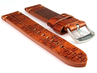(image for) Old-look Genuine Leather Watch Strap Pride Brown 24mm (1)