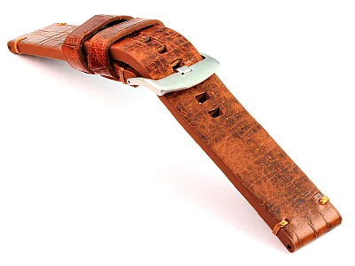 (image for) Old-look Genuine Leather Watch Strap Pride Brown 24mm (2)