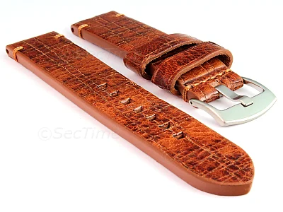 (image for) Old-look Genuine Leather Watch Strap Pride Brown 20mm