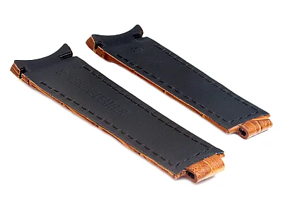 (image for) Curved Leather Watch Strap Compatible w. Rolex Daytona Brown 20mm/16mm/9mm (1)