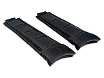 (image for) Curved Leather Watch Strap Compatible w. Rolex Daytona Black 20mm/16mm/9mm