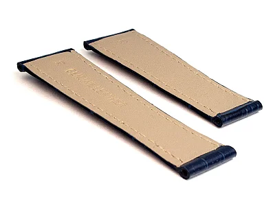 (image for) Genuine Leather Watch Strap Compatible with Rolex Daytona Navy Blue 20mm/16mm (1)