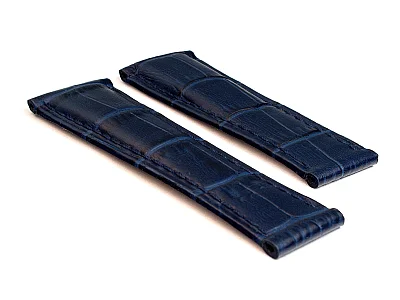 (image for) Genuine Leather Watch Strap Compatible with Rolex Daytona Navy Blue 20mm/16mm