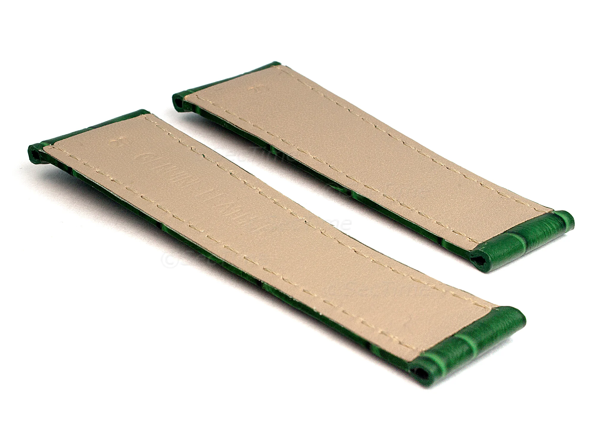 (image for) Genuine Leather Watch Strap Compatible with Rolex Daytona Green 20mm/16mm (1)