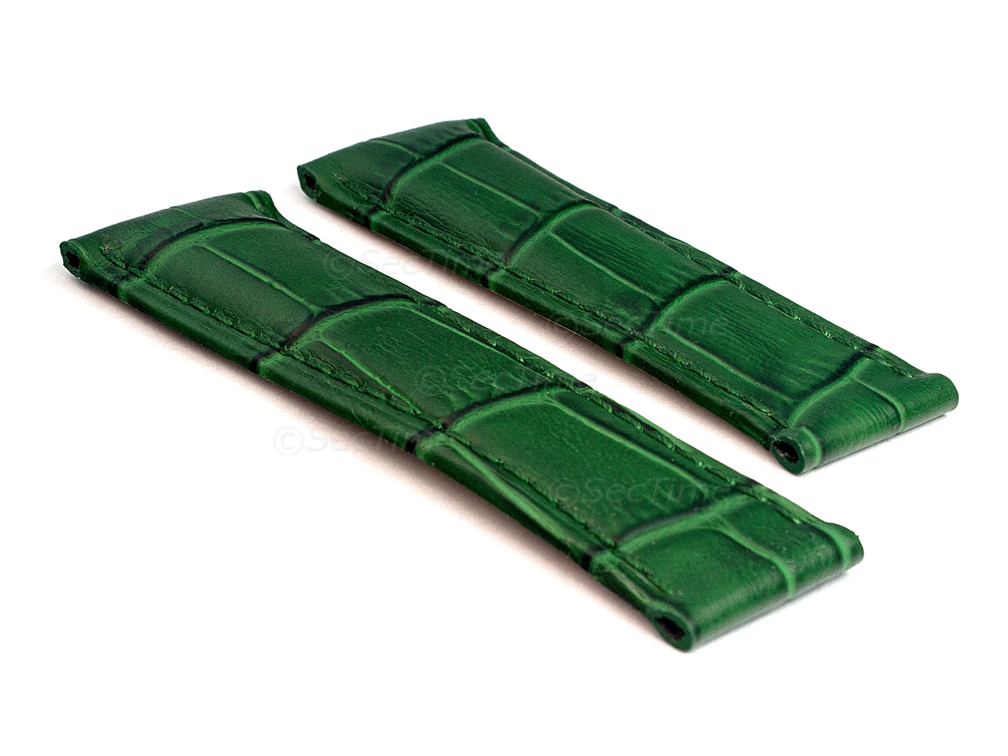 (image for) Genuine Leather Watch Strap Compatible with Rolex Daytona Green 20mm/16mm
