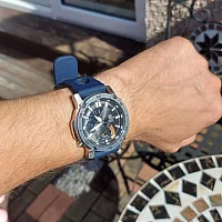 (image for) Silicone Watch Strap SH Perforated, Waterproof Blue 22mm