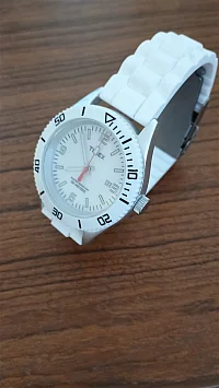 (image for) Silicone Watch Band GM with Deployment Clasp Waterproof White 20mm