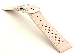 (image for) 20mm Pink/White - Genuine Leather Watch Strap / Band RIDER, Perforated