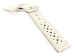 (image for) 20mm White/White - Genuine Leather Watch Strap / Band RIDER, Perforated