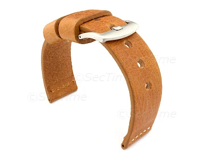 (image for) Genuine Leather Watch Strap RIVIERA RM Brown(Tan)/White 18mm