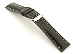(image for) Padded Genuine Leather Watch Strap SAHARA Grey/White 20mm