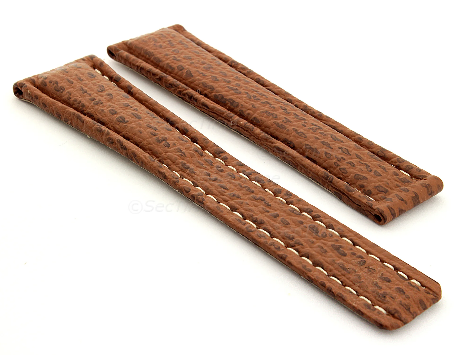 (image for) Shark Skin Watch Strap for Breitling Brown 22mm/18mm