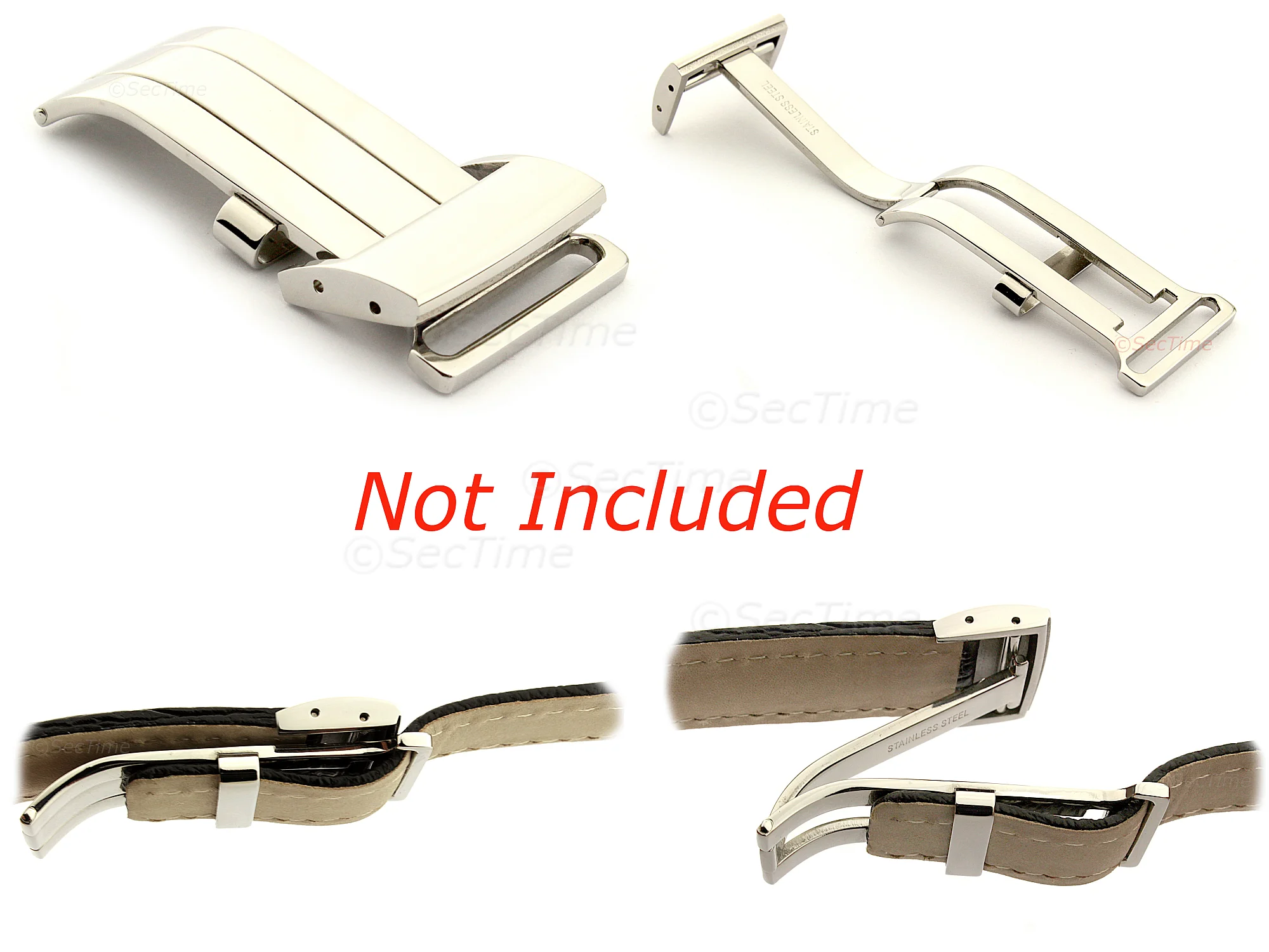 (image for) Shark Skin Watch Strap for Breitling Red 22mm/18mm (2)