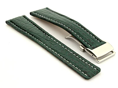 (image for) Shark Skin Watch Strap for Breitling Green 22mm/18mm (1)