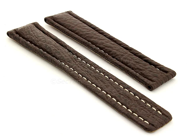 (image for) Shark Skin Watch Strap for Breitling Dark Brown 20mm/18mm