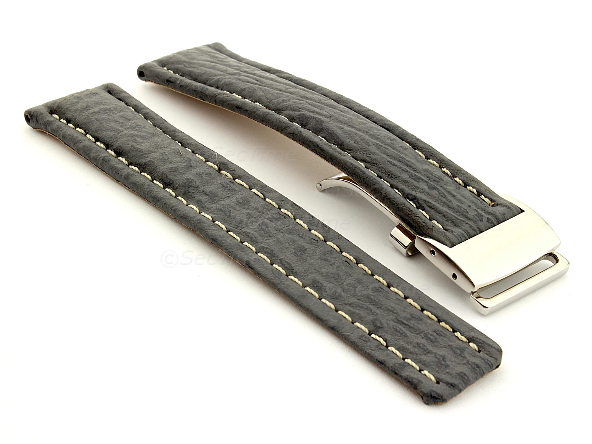(image for) Shark Skin Watch Strap for Breitling Grey 20mm/18mm (1)