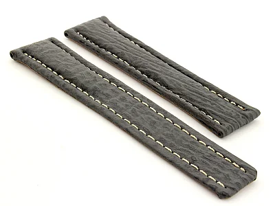 Shark Skin Watch Strap for Breitling Grey 20mm/18mm (image for) Shark Skin Watch Strap for Breitling Grey 20mm/18mm