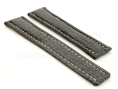 (image for) Shark Skin Watch Strap for Breitling Grey 22mm/18mm
