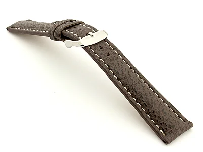(image for) Shark Leather Watch Strap VIP Dark Brown 20mm (1)