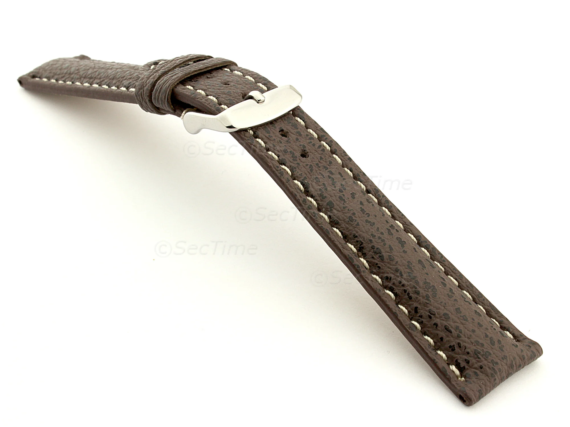 (image for) Shark Leather Watch Strap VIP Dark Brown 20mm (1)