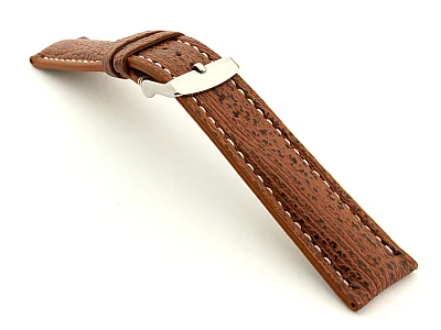 (image for) Shark Leather Watch Strap VIP Brown 18mm (1)