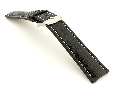 (image for) Shark Leather Watch Strap VIP Black 18mm (1)