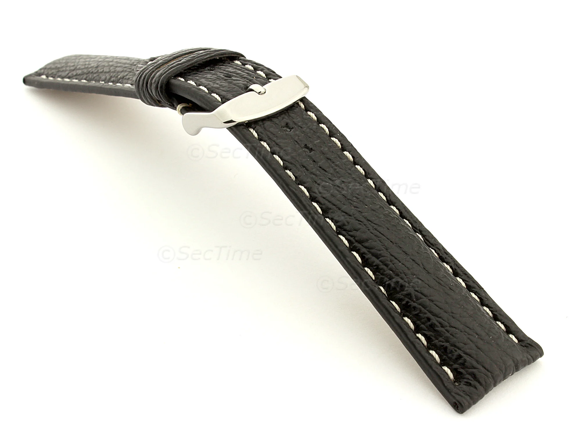 (image for) Shark Leather Watch Strap VIP Black 18mm (1)