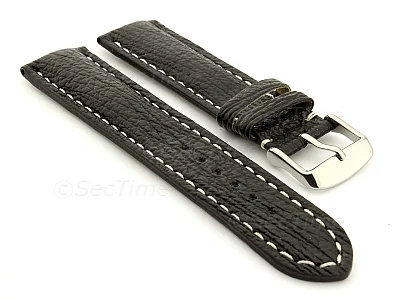 (image for) Shark Leather Watch Strap VIP Black 22mm