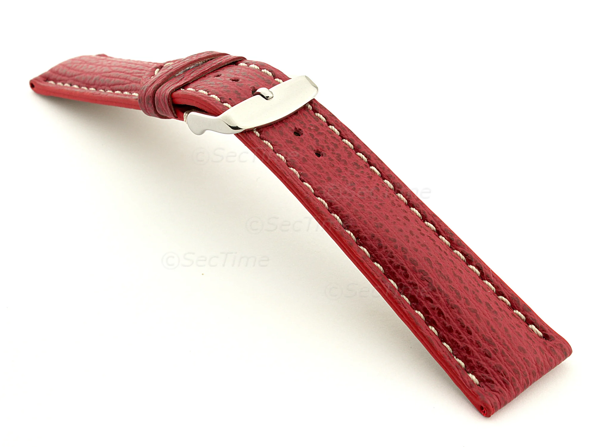 (image for) Shark Leather Watch Strap VIP Red 18mm (1)