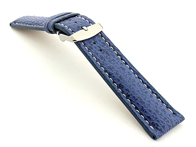 (image for) Shark Leather Watch Strap VIP Blue 18mm (1)