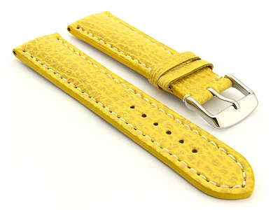 (image for) Shark Leather Watch Strap VIP Yellow 24mm