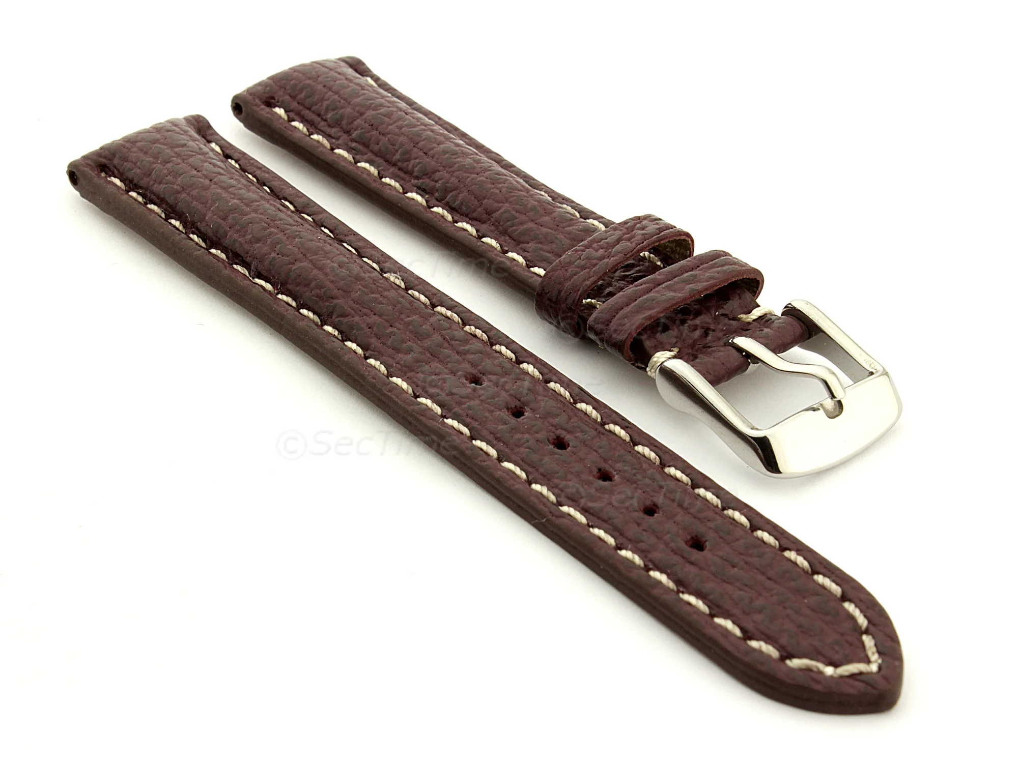 (image for) Shark Leather Watch Strap VIP Maroon 18mm