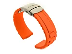 (image for) Silicone Watch Band GM with Deployment Clasp Waterproof Orange 20mm