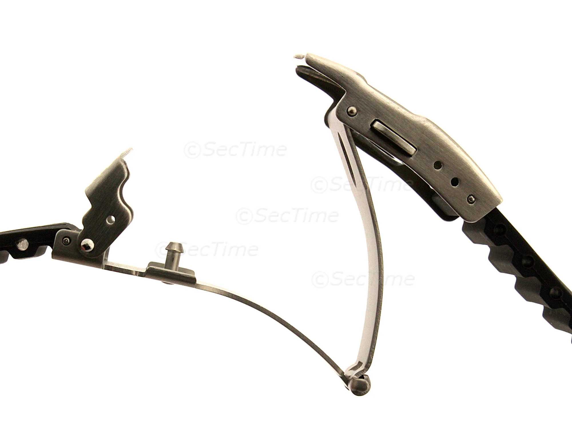 (image for) Silicone Watch Strap GS with Deployment Clasp Waterproof Black 22mm (2)