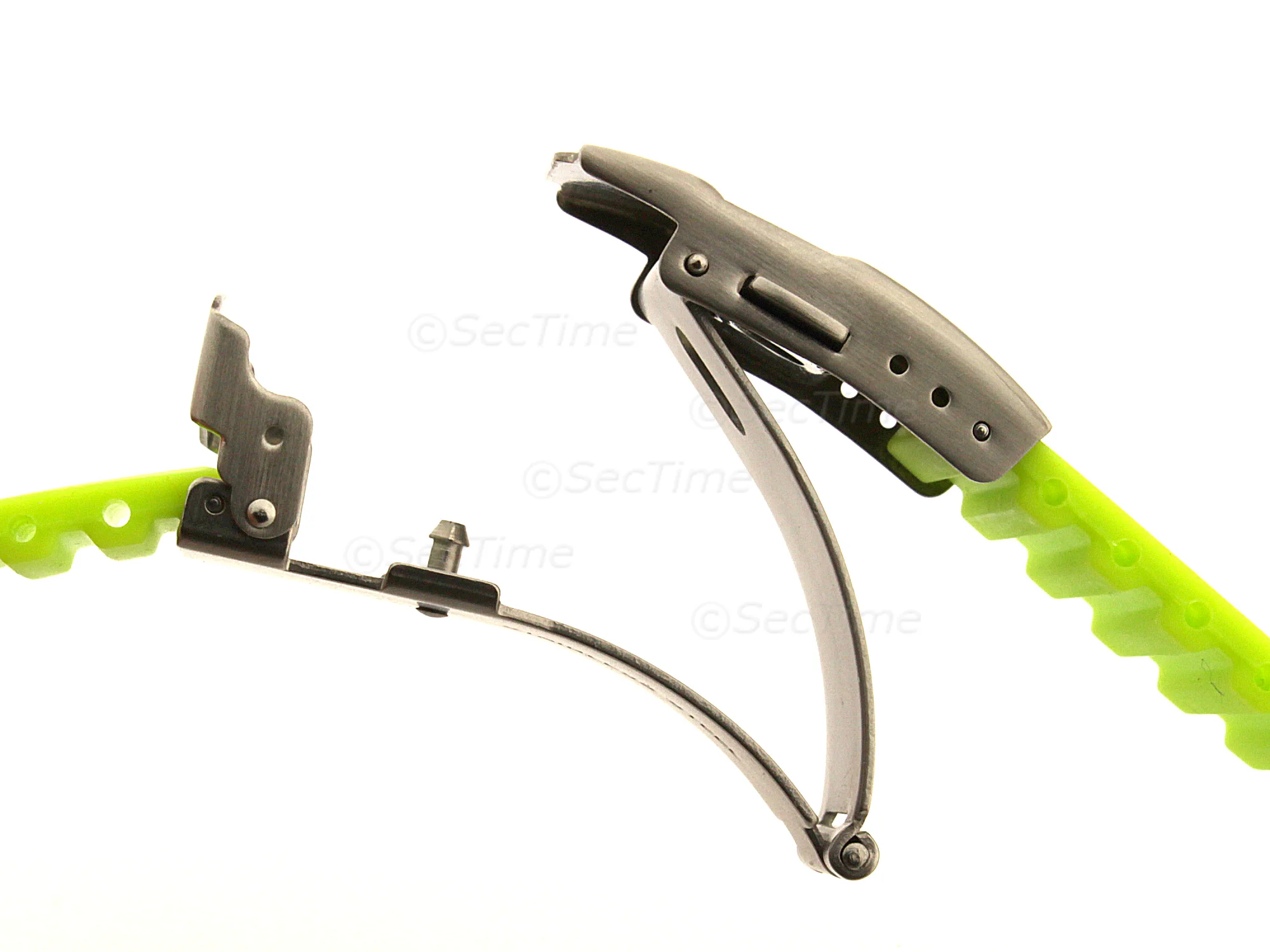 (image for) Silicone Watch Strap GS with Deployment Clasp Waterproof Green 18mm (2)