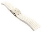 (image for) Silicone Watch Strap GS with Deployment Clasp Waterproof White 18mm