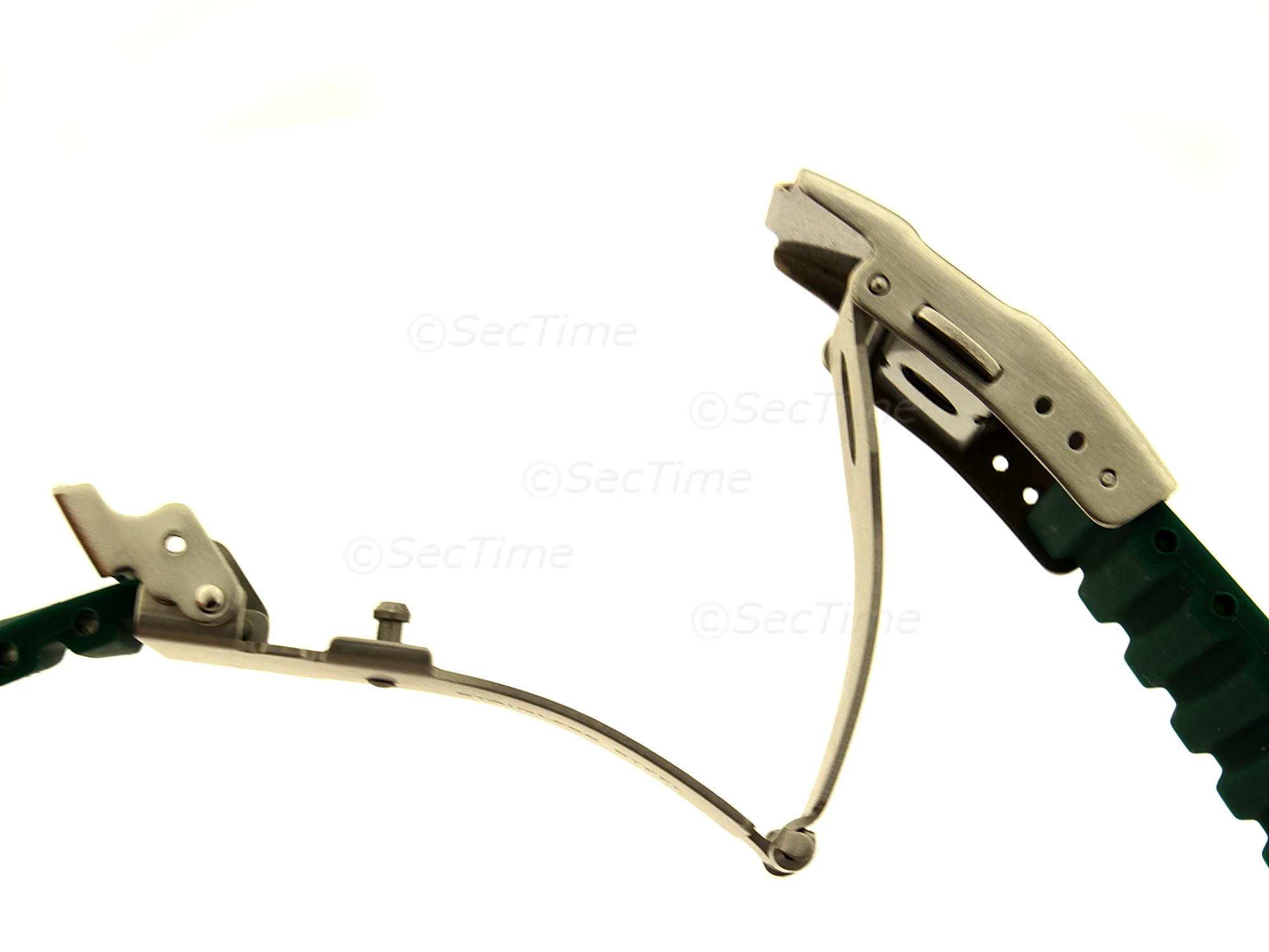 (image for) Silicone Watch Strap GS with Deployment Clasp Waterproof Dark Green 22mm (2)